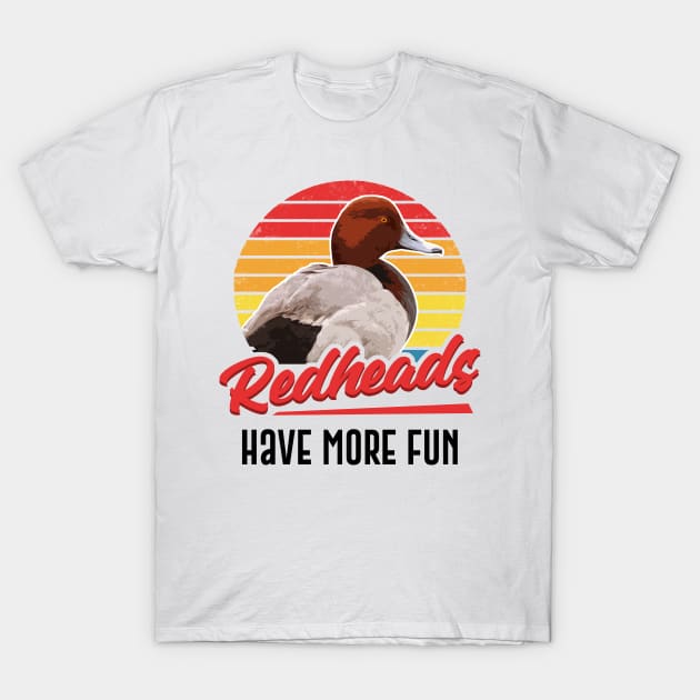 Redheads Have More Fun Retro Style Duck Gift T-Shirt by Mesyo